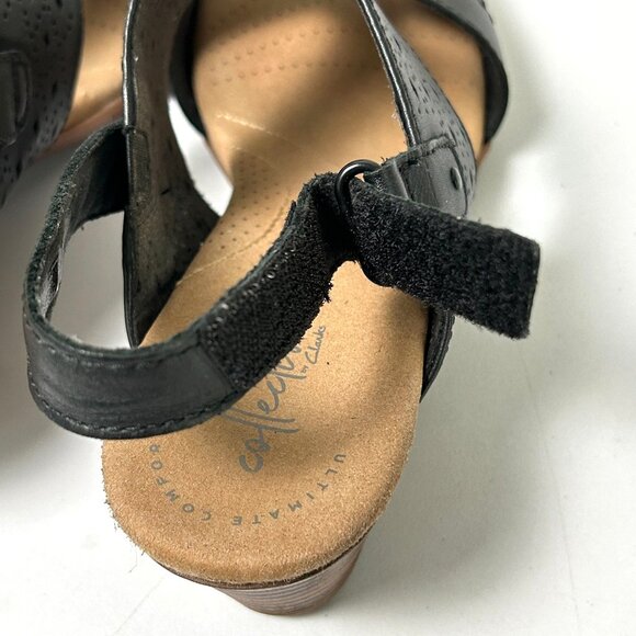 Clarks Collection Sandals Womens Size 9.5 Black Open Toe Ultimate Comfort Shoe - Picture 5 of 12
